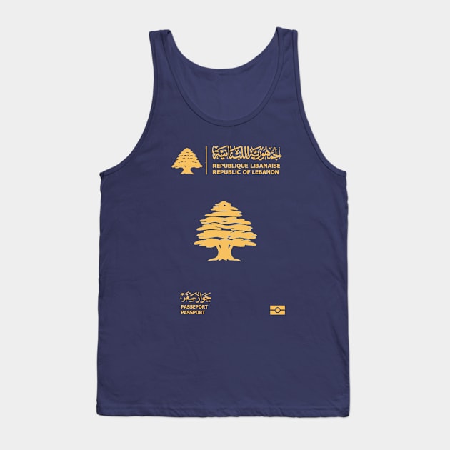 Lebanon passport Tank Top by Travellers